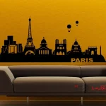 عکس برچسب دیواری خط افق پاریس