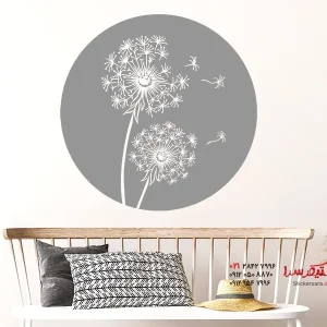 عکس برچسب دیواری دایره‌ای با طرح قاصدک
