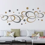 برچسب دیواری دایره‌ای بیضی شکل