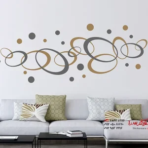 برچسب دیواری دایره‌ای بیضی شکل