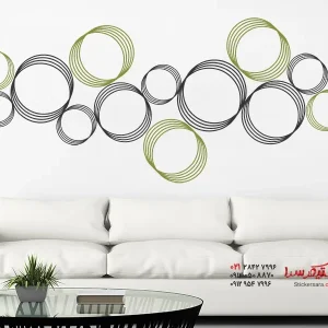 عکس برچسب دیواری دایره‌های سه‌بعدی چرخان