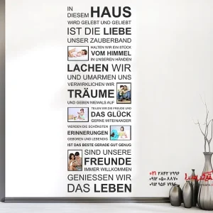 برچسب دیواری در این خانه با قاب عکس