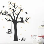 برچسب دیواری درخت با طرح حیوانات
