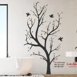 عکس برچسب دیواری درخت با طرح پرندگان