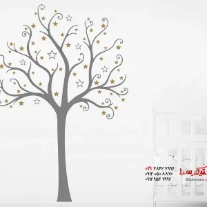 برچسب دیواری درخت با لباس ستاره‌ای