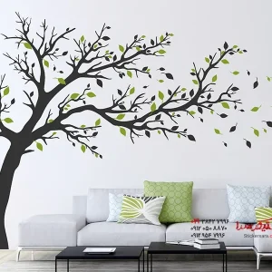 عکس برچسب دیواری درخت بزرگ در باد