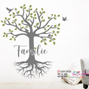 عکس برچسب دیواری درخت خانوادگی با ریشه