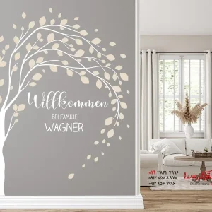 برچسب دیواری درخت خوشامدگویی با نام خانوادگی