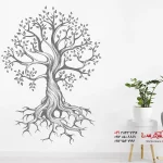 عکس برچسب دیواری درخت زندگی با ریشه