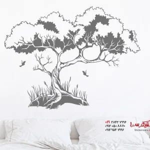 عکس برچسب دیواری درخت زندگی با پرندگان