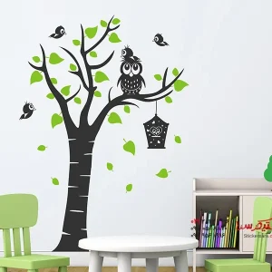 برچسب دیواری درخت کودکان با جغد