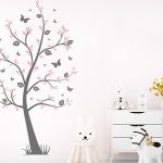 برچسب دیواری درخت کودکان با پروانه ها