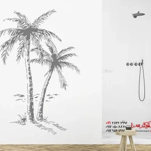 عکس برچسب دیواری درختان نخل قدیمی