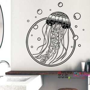 برچسب دیواری دریچه با طرح عروس دریایی