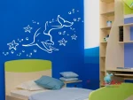 برچسب دیواری دنیای زیر آب با دلفین