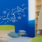 برچسب دیواری دنیای زیر آب با دلفین