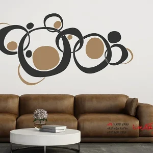 برچسب دیواری دو رنگ طرح قدیمی