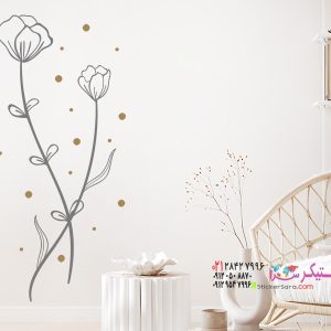 عکس برچسب دیواری رقص گل با دایره