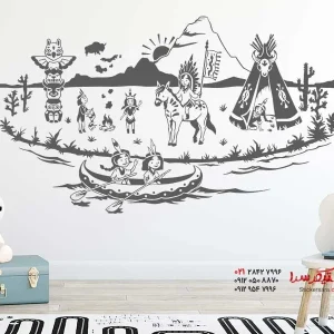 برچسب دیواری روستای هندی