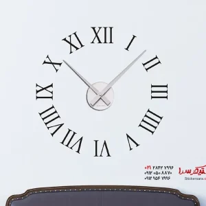 برچسب دیواری ساعت دیواری با اعداد رومی