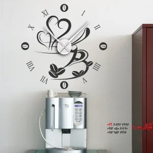 برچسب دیواری ساعت قهوه