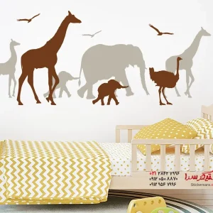 برچسب دیواری سافاری حیوانات