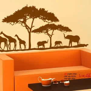 عکس برچسب دیواری ساوانای آفریقایی