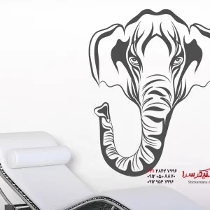 برچسب دیواری سر فیل