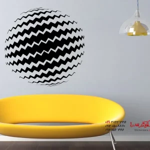 عکس برچسب دیواری سه بعدی طرح توپ زیگزاگ