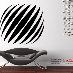 عکس برچسب دیواری سه بعدی طرح راه راه