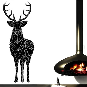 عکس برچسب دیواری سه بعدی طرح گوزن اوریگامی