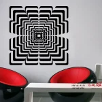 عکس برچسب دیواری سه بعدی مربعی
