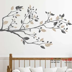 عکس برچسب دیواری شاخه با برگ