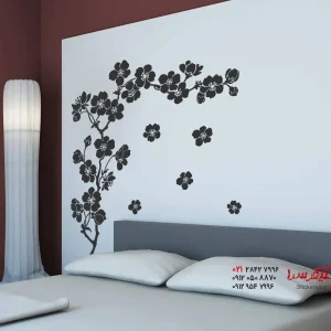 عکس برچسب دیواری شاخه با شکوفه‌های گیلاس