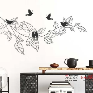 برچسب دیواری شاخه با طرح دسته پرندگان