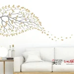 عکس برچسب دیواری شاخه به شکل برگ