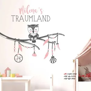 برچسب دیواری شاخه بوهو با جغد