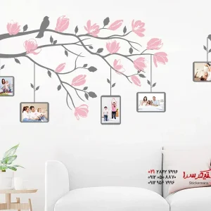 برچسب دیواری شاخه مگنولیا با قاب عکس