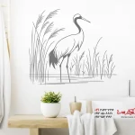 برچسب دیواری طرح پرنده درنا