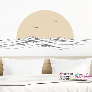 برچسب دیواری طرح حال و هوای آفتابی کنار دریا