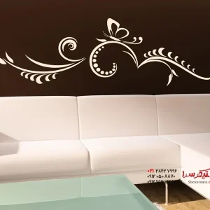 برچسب دیواری طرح درخت انگور با پروانه