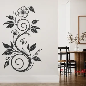 برچسب دیواری پیچک با گل