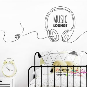 عکس برچسب دیواری طرح سالن موسیقی_