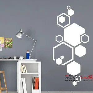 برچسب دیواری طرح شش ضلعی