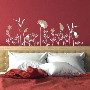 عکس برچسب دیواری طرح شکوفه های بهاری