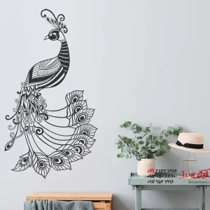 برچسب دیواری طرح طاووس