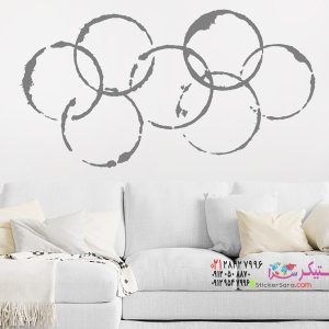 عکس پبرچسب دیواری طرح قدیمی دایره‌ای