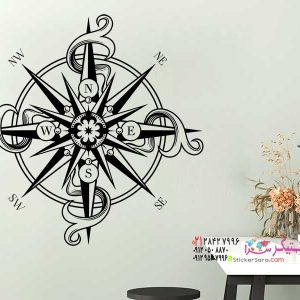 عکس برچسب دیواری طرح قدیمی قطب نما