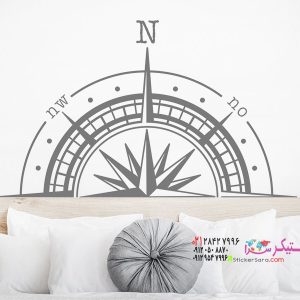 عکس برچسب دیواری طرح قطب نما