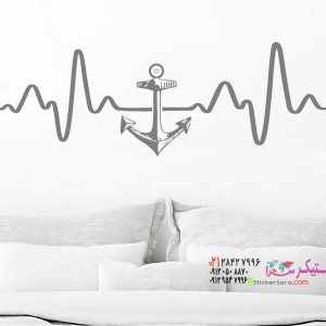 عکس برچسب دیواری طرح موج لنگر